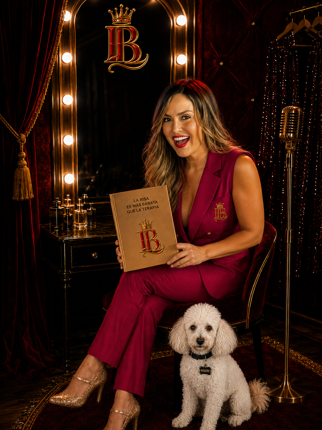 Lorena Benedetto with her book La risa es más barata que la terapia